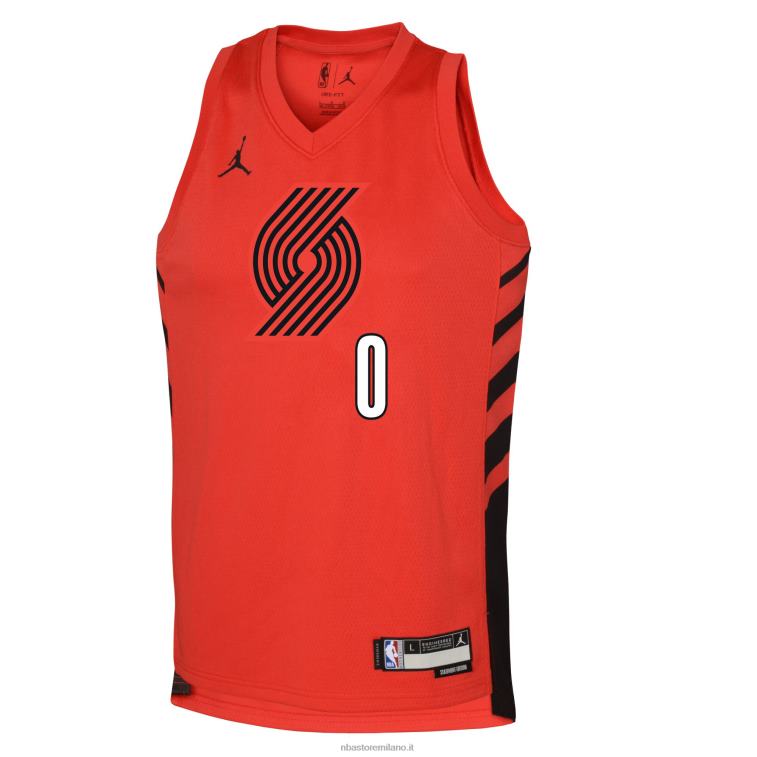 NBA 00F2L16768 portland trail blazers damian lillard jordan marca maglia rossa swingman