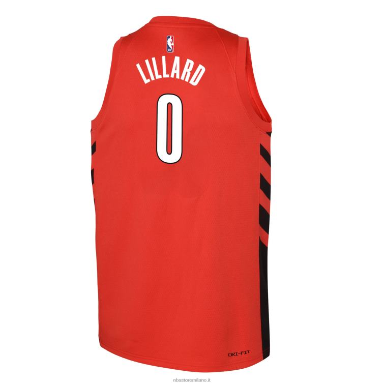 NBA 00F2L16768 portland trail blazers damian lillard jordan marca maglia rossa swingman
