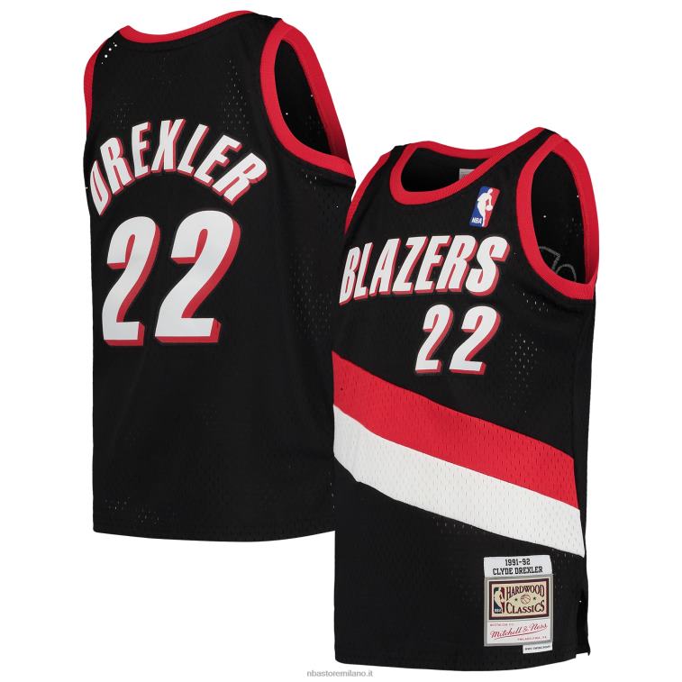 NBA 00F2L17320 portland trail blazer clyde drexler mitchell & ness black hardwood classics swingman jersey