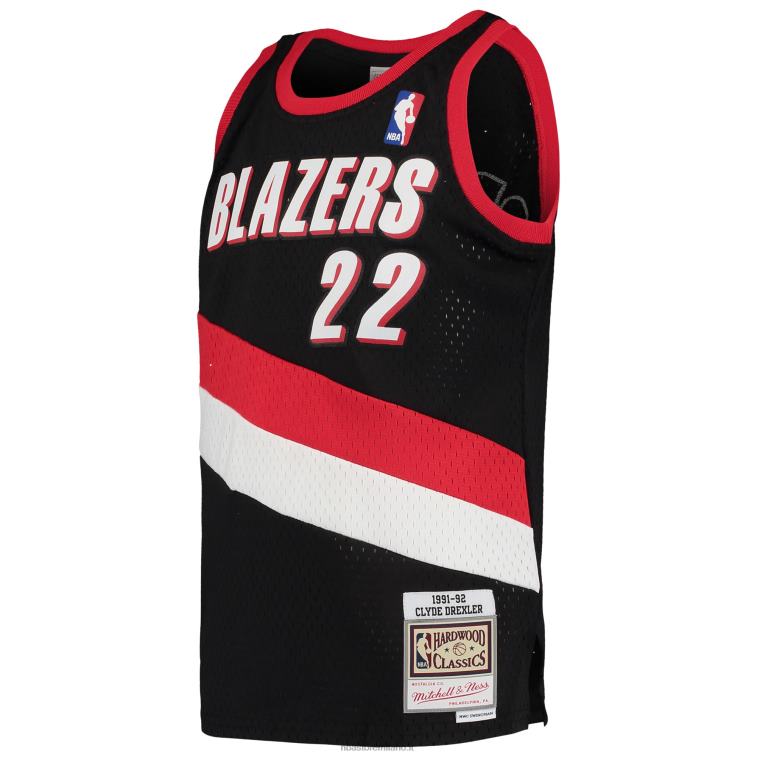 NBA 00F2L17320 portland trail blazer clyde drexler mitchell & ness black hardwood classics swingman jersey