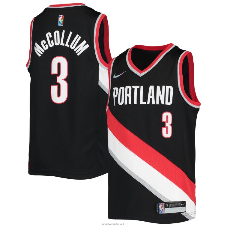 NBA 00F2L17822 portland trail blazer c.j. maglia mccollum nike black diamond swingman