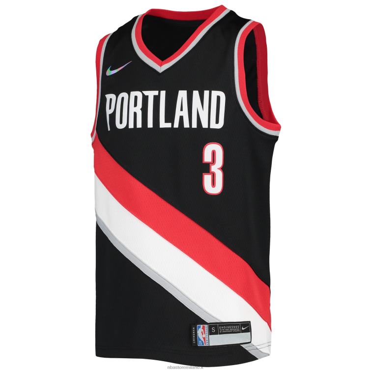 NBA 00F2L17822 portland trail blazer c.j. maglia mccollum nike black diamond swingman