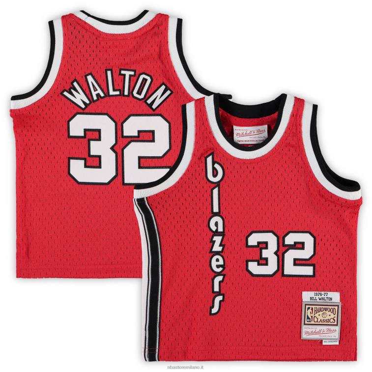 NBA 00F2L17878 portland trail blazer bill walton red hardwood classics maglia da giocatore in pensione