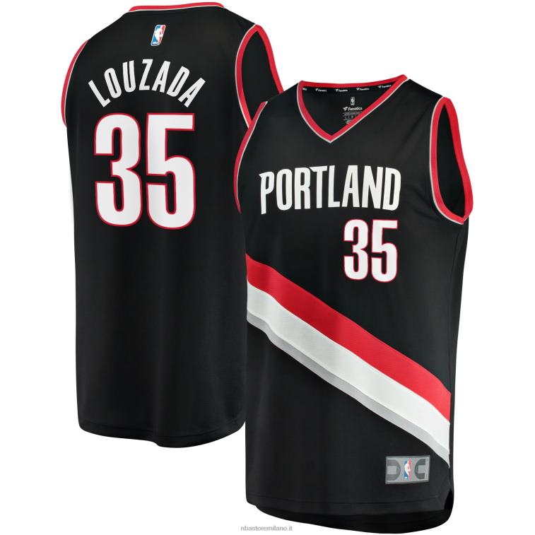 NBA 00F2L18733 portland trail blazer didi louzada maglia nera fast break replica