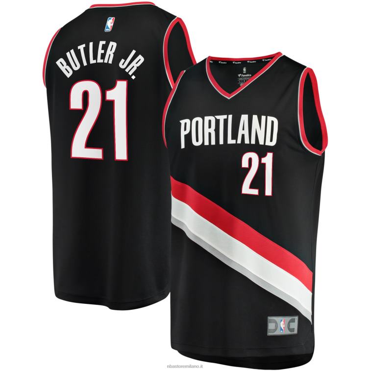 NBA 00F2L18839 portland trail blazer john butler jr. maglia nera giocatore contropiede