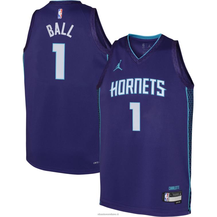 NBA 00F2L16704 charlotte hornets lamelo palla jordan marca maglia swingman viola