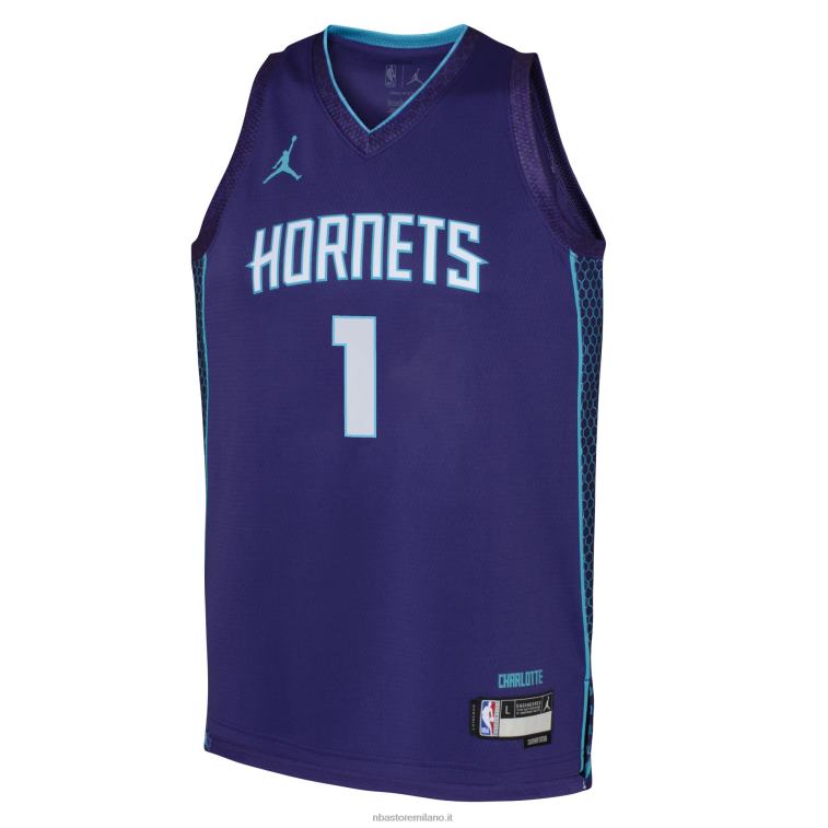 NBA 00F2L16704 charlotte hornets lamelo palla jordan marca maglia swingman viola