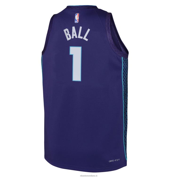 NBA 00F2L16704 charlotte hornets lamelo palla jordan marca maglia swingman viola