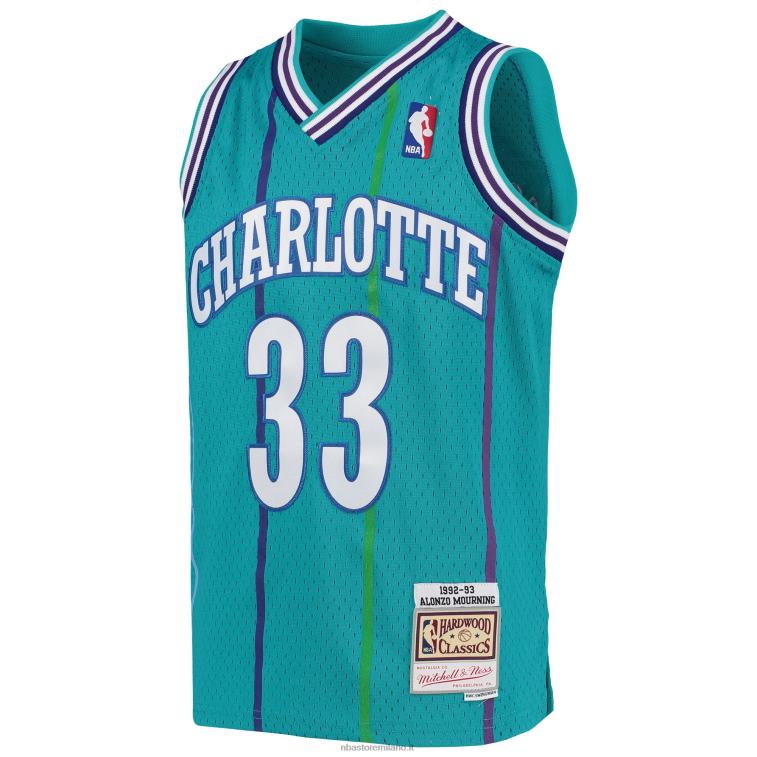 NBA 00F2L16898 charlotte hornets alonzo lutto verde acqua 199hardwood classici maglia swingman