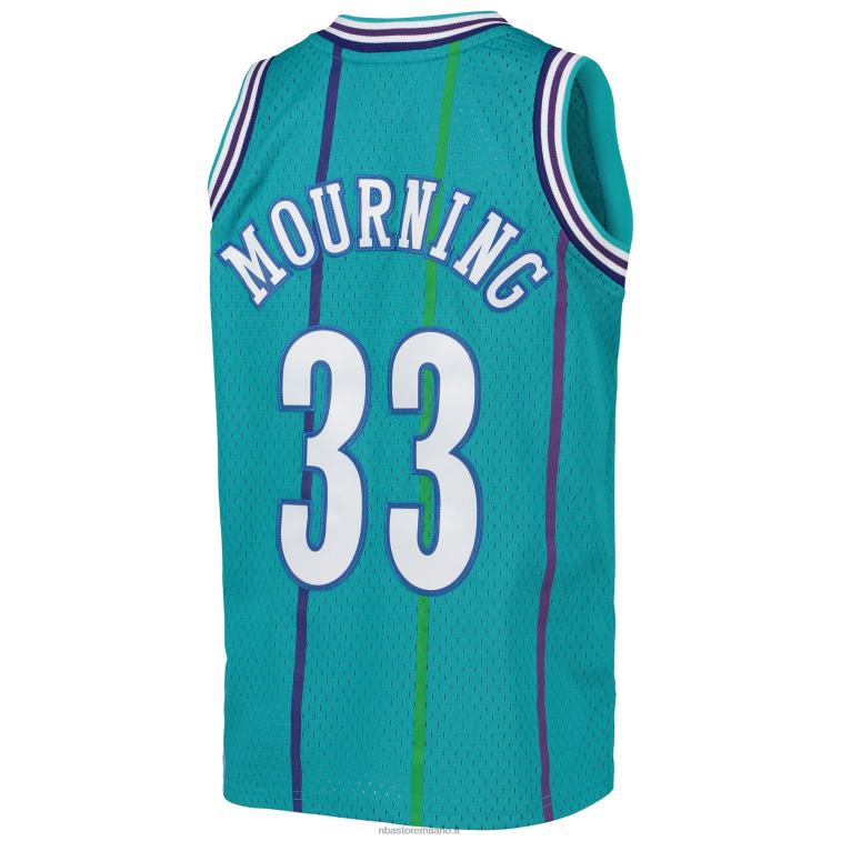 NBA 00F2L16898 charlotte hornets alonzo lutto verde acqua 199hardwood classici maglia swingman