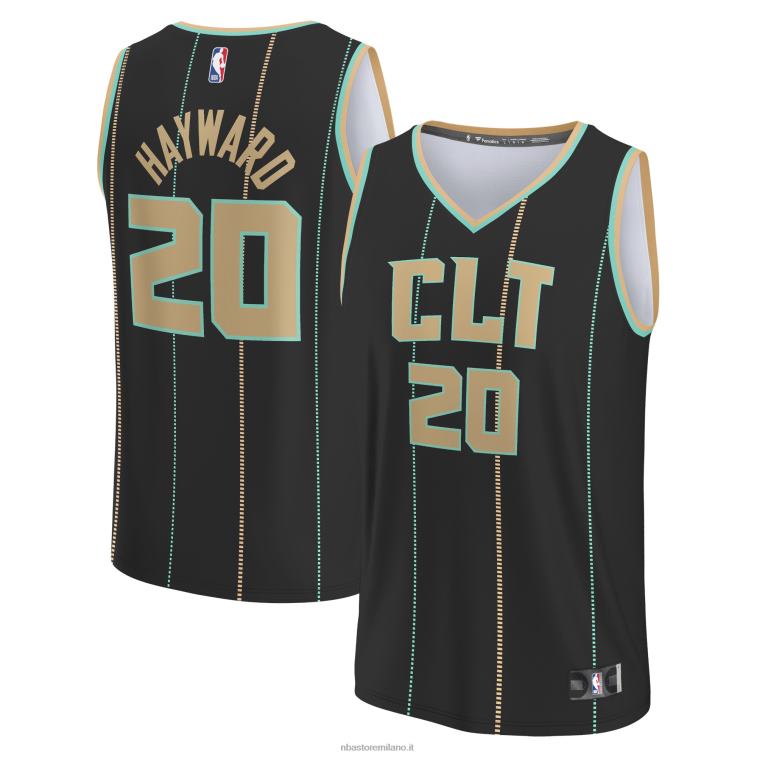 NBA 00F2L17173 charlotte hornets gordon hayward maglia fastbreak nera