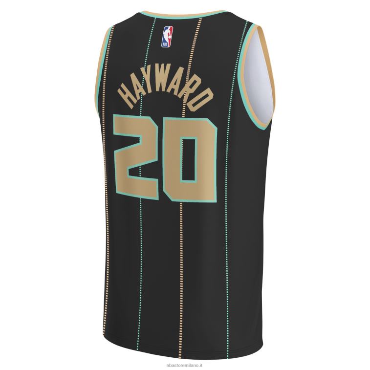 NBA 00F2L17173 charlotte hornets gordon hayward maglia fastbreak nera