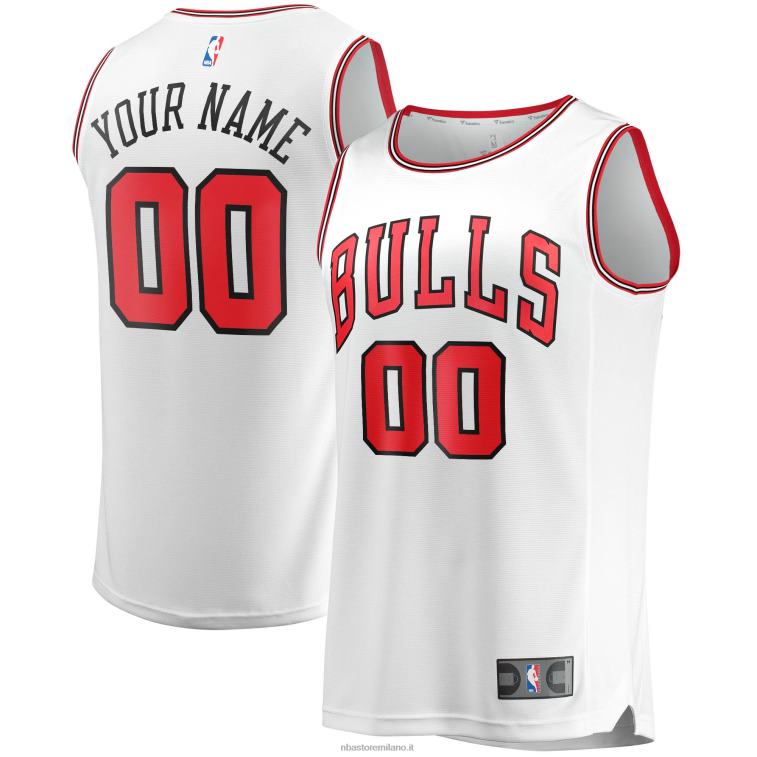 NBA 00F2L18025 maglia replica personalizzata dei Chicago Bulls bianca fast break