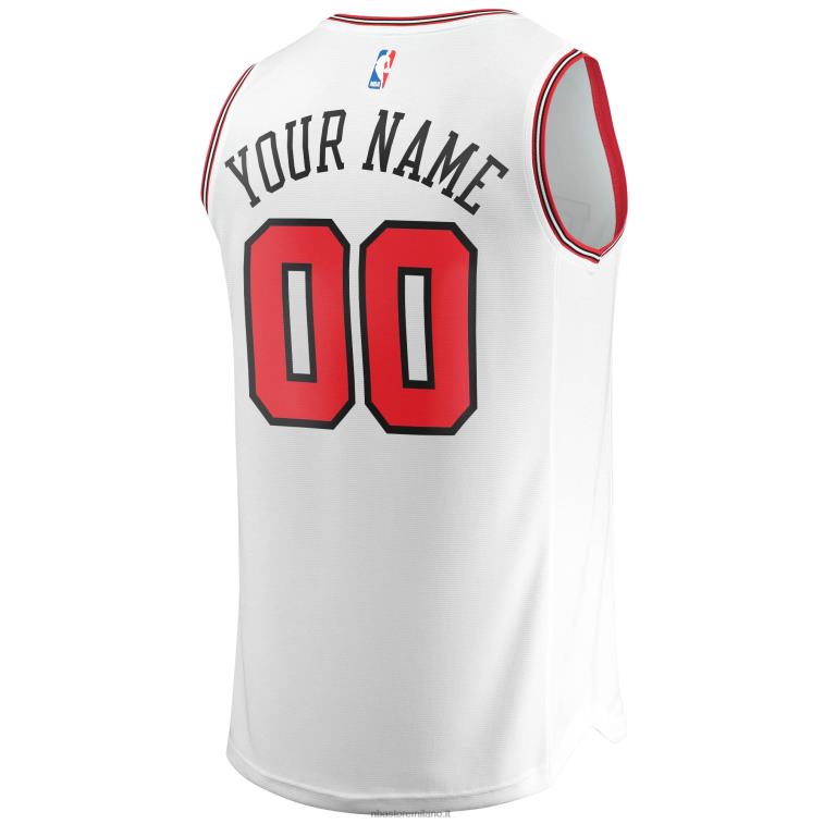 NBA 00F2L18025 maglia replica personalizzata dei Chicago Bulls bianca fast break