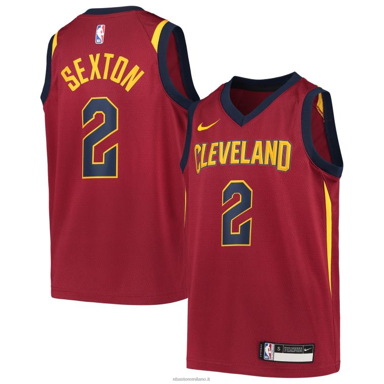 NBA 00F2L17916 cleveland cavaliers collin sexton maglia swingman nike wine team