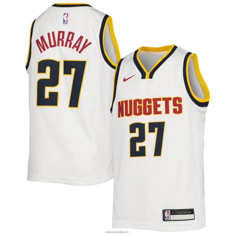 NBA 00F2L17512 denver nuggets jamal murray nike maglia bianca swingman