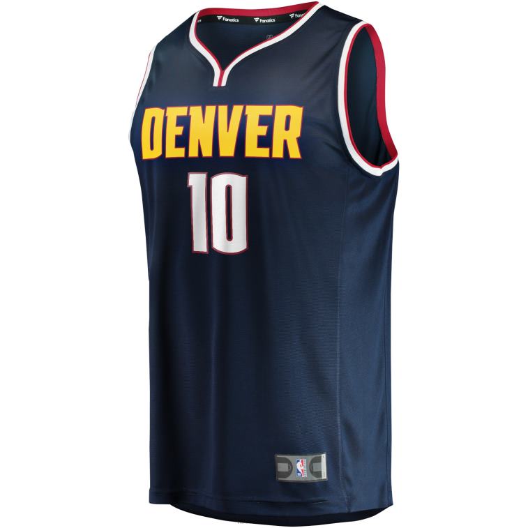 NBA 00F2L17976 denver nuggets jack maglia bianco navy giocatore contropiede veloce