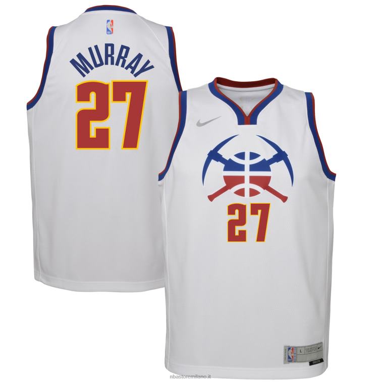 NBA 00F2L18034 denver nuggets jamal murray nike maglia giocatore bianco swingman - edizione guadagnata