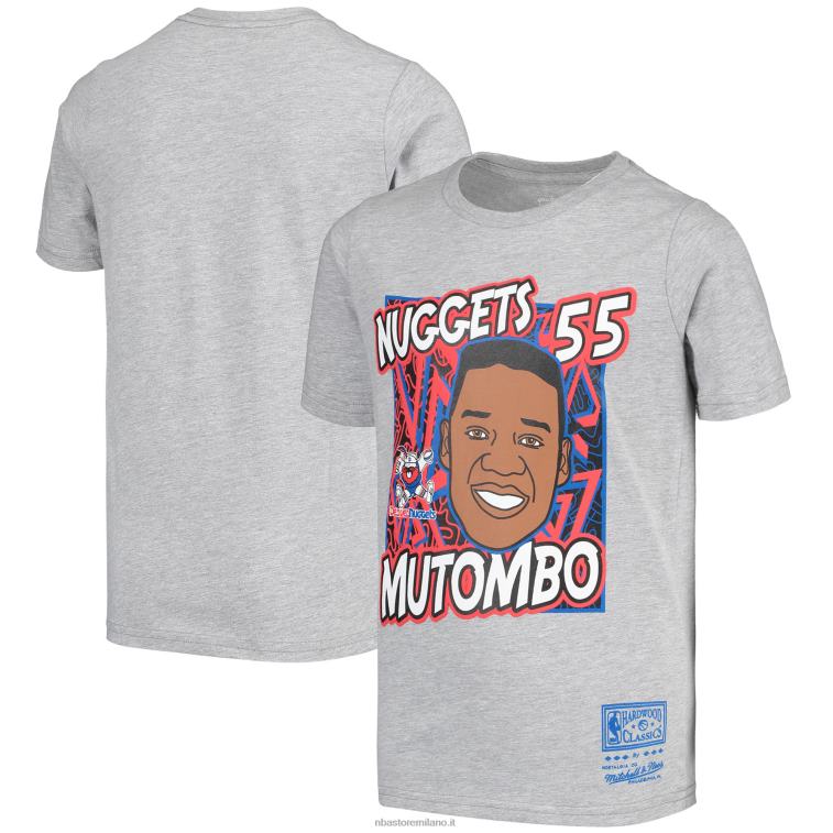 NBA 00F2L18190 denver nuggets dikembe mutombo grigio legno duro classico re della maglietta del giocatore di corte
