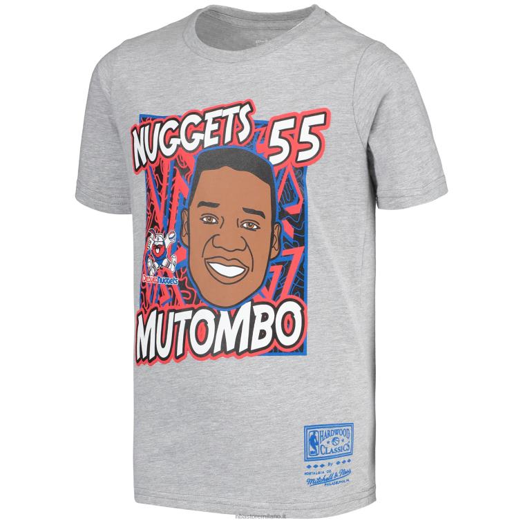 NBA 00F2L18190 denver nuggets dikembe mutombo grigio legno duro classico re della maglietta del giocatore di corte