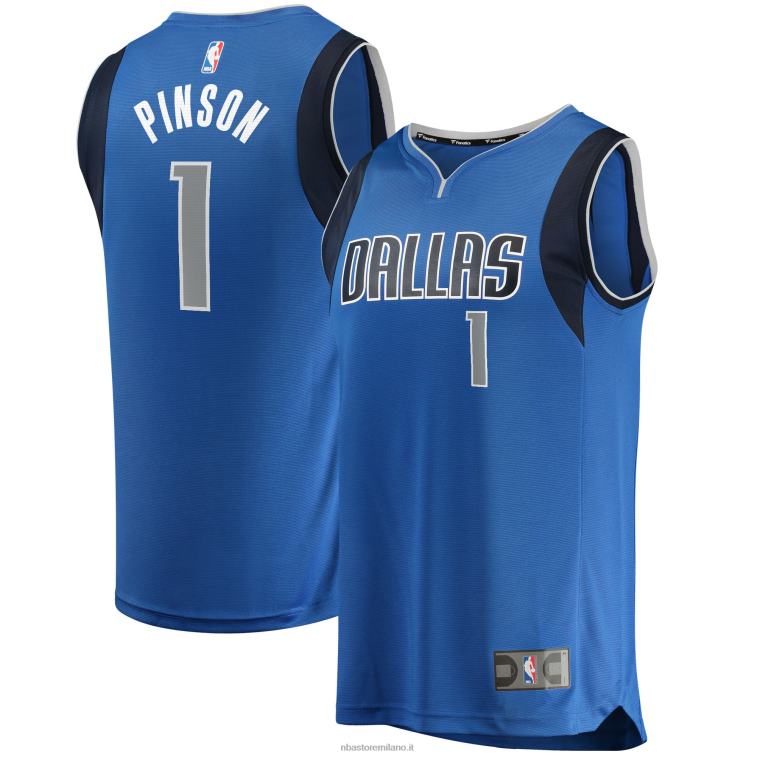 NBA 00F2L18166 Dallas Mavericks Theo Pinson maglia replica fast break blu