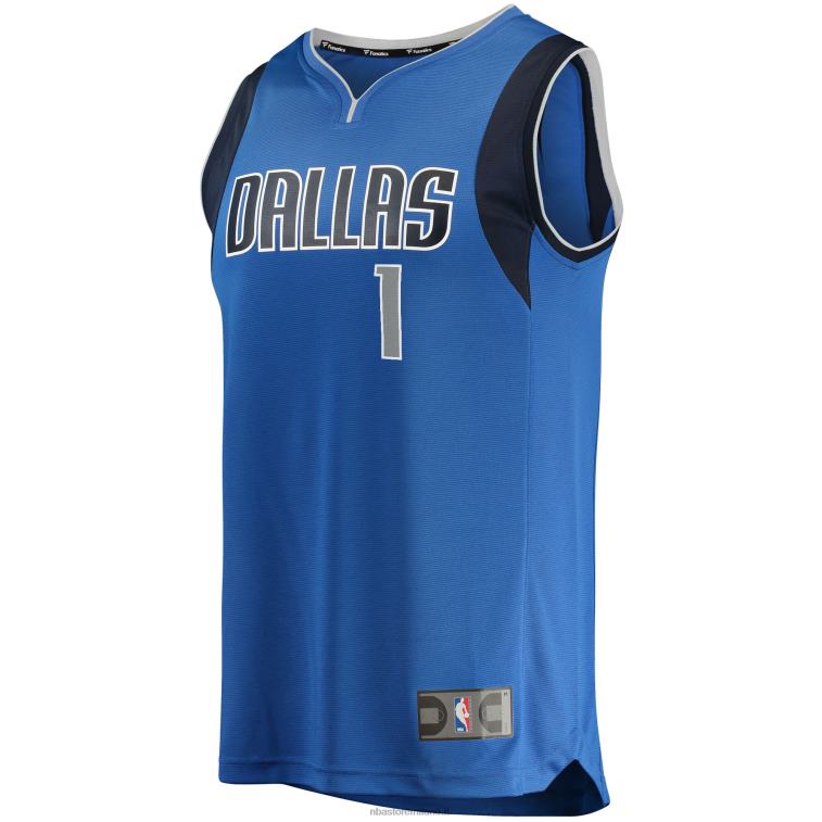 NBA 00F2L18166 Dallas Mavericks Theo Pinson maglia replica fast break blu