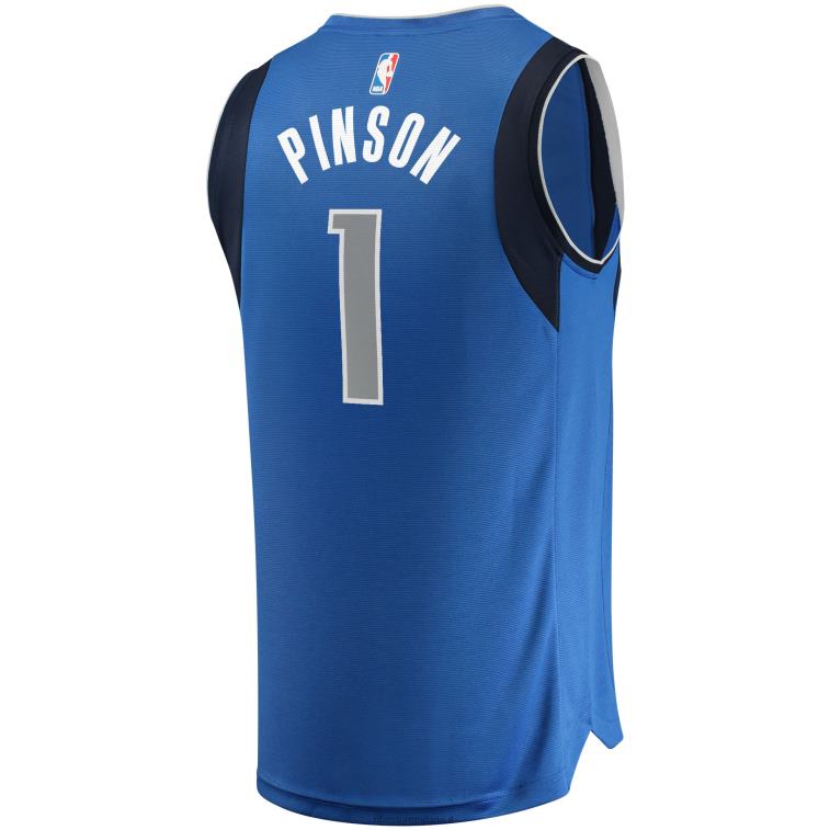 NBA 00F2L18166 Dallas Mavericks Theo Pinson maglia replica fast break blu