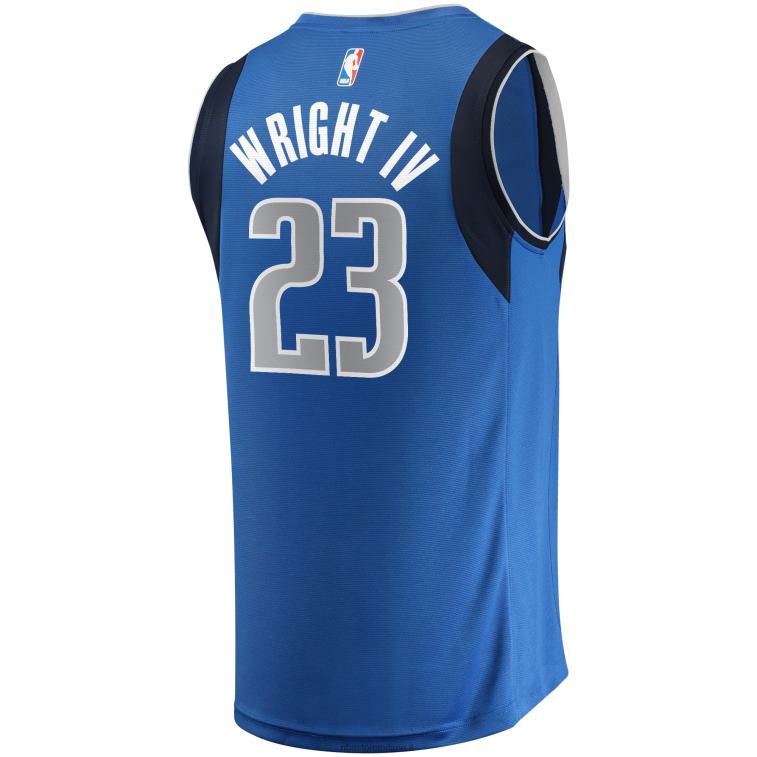 NBA 00F2L18411 dallas mavericks mckinley wright iv maglia blu giocatore contropiede veloce