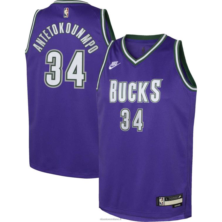 NBA 00F2L16709 milwaukee bucks giannis antetokounmpo maglia nike viola swingman