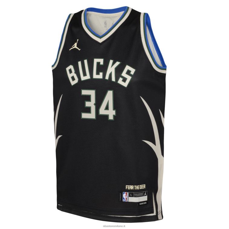 NBA 00F2L16723 milwaukee bucks giannis antetokounmpo jordan maglia swingman nera marca