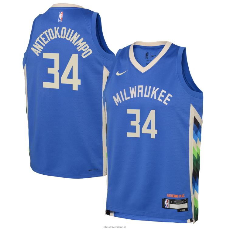 NBA 00F2L16738 maglia milwaukee bucks giannis antetokounmpo nike royal swingman