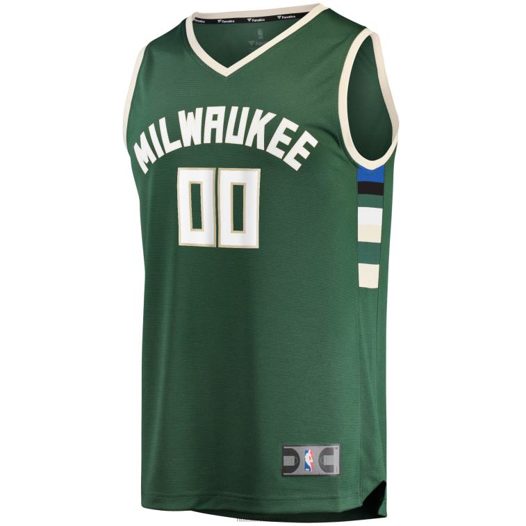 NBA 00F2L16754 maglia Milwaukee Bucks Hunter Green Fast Break replica personalizzata