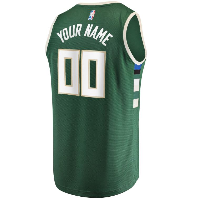 NBA 00F2L16754 maglia Milwaukee Bucks Hunter Green Fast Break replica personalizzata