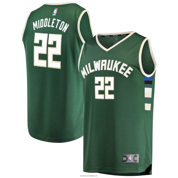 NBA 00F2L16790 milwaukee bucks khris middleton maglia da giocatore di break veloce verde cacciatore