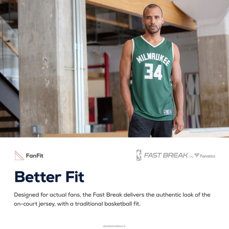 NBA 00F2L16790 milwaukee bucks khris middleton maglia da giocatore di break veloce verde cacciatore