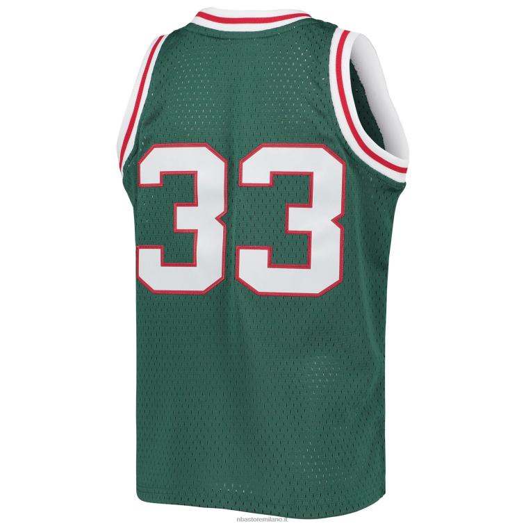 NBA 00F2L17040 maglia swingman milwaukee bucks kareem abdul-jabbar green 1970-71 hardwood classics