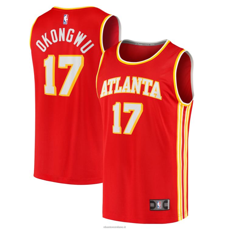 NBA 00F2L18115 atlanta hawks onyeka okongwu red 2020 draft first round pick fast break replica jersey