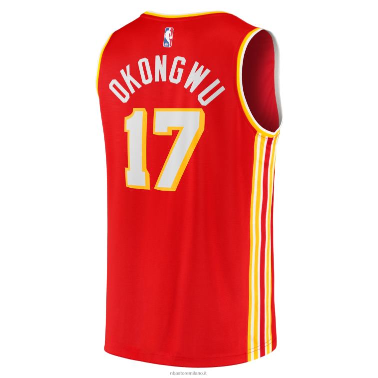 NBA 00F2L18115 atlanta hawks onyeka okongwu red 2020 draft first round pick fast break replica jersey
