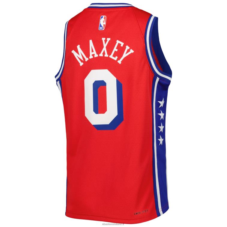 NBA 00F2L16743 Filadelfia 76ers tyrese maxey jordan maglia swingman rossa