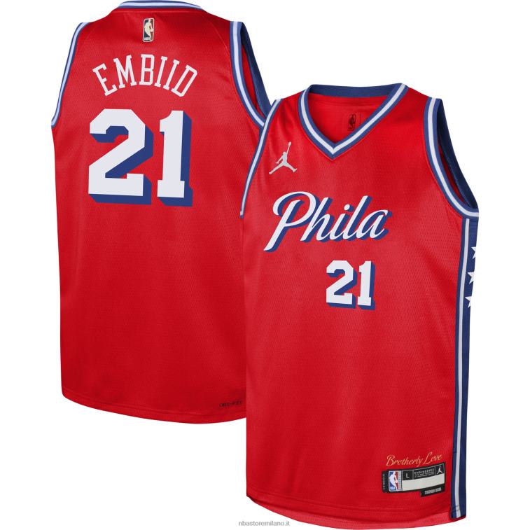 NBA 00F2L16775 Filadelfia 76ers joel embiid jordan marca maglia swingman rossa