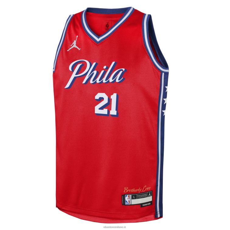 NBA 00F2L16775 Filadelfia 76ers joel embiid jordan marca maglia swingman rossa