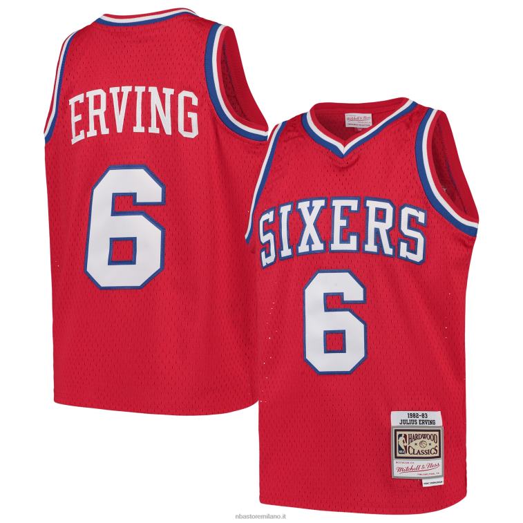 NBA 00F2L16794 philadelphia 76ers julius erving mitchell & ness maglia rossa swingman ritorno al passato