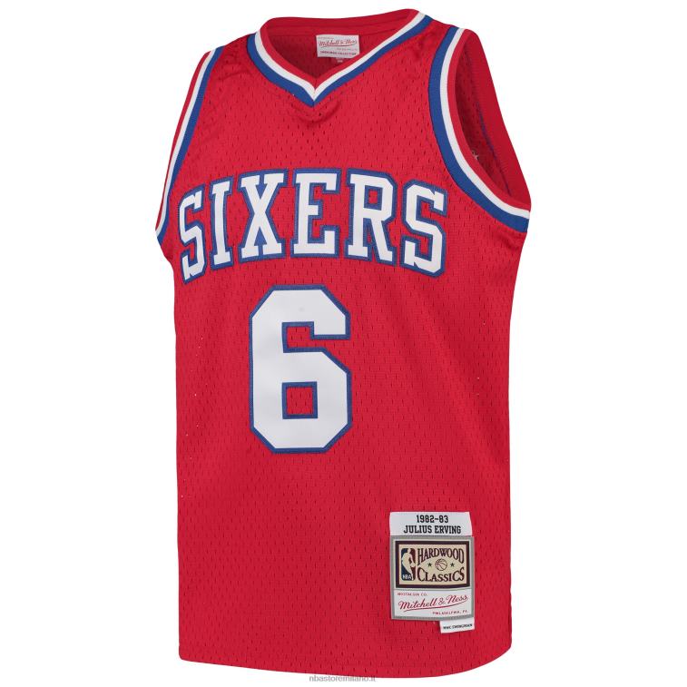 NBA 00F2L16794 philadelphia 76ers julius erving mitchell & ness maglia rossa swingman ritorno al passato