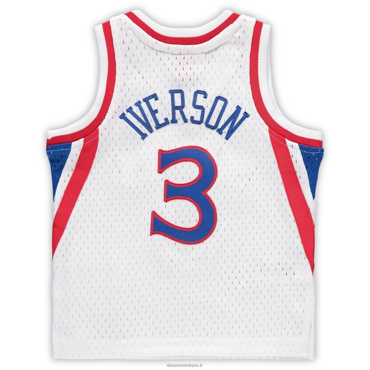 NBA 00F2L16810 Filadelfia 76ers Allen Iverson White Hardwood Classics maglia giocatore ritirato