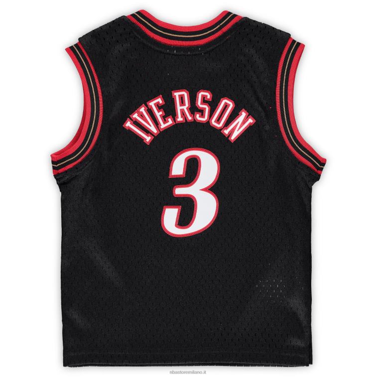 NBA 00F2L16821 philadelphia 76ers allen iverson black hardwood classics maglia giocatore ritirato