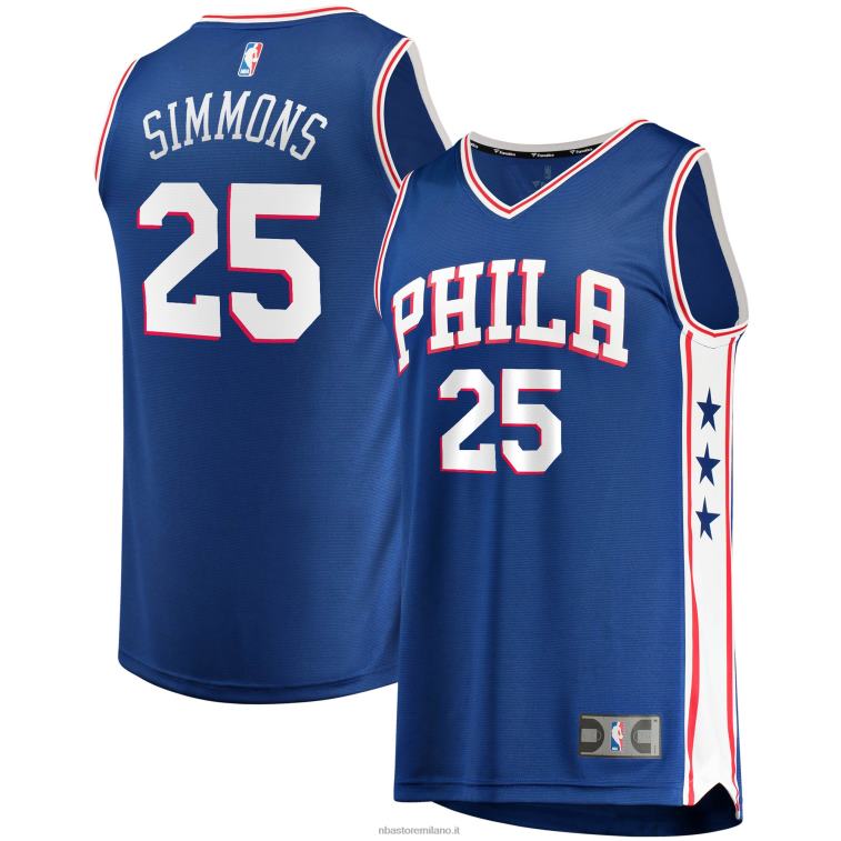 NBA 00F2L17102 Filadelfia 76ers ben simmons royal fast break replica maglia