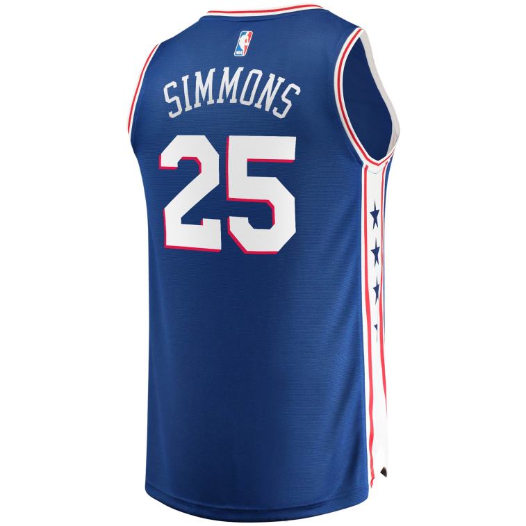 NBA 00F2L17102 Filadelfia 76ers ben simmons royal fast break replica maglia