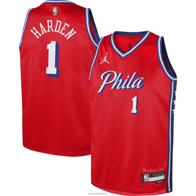 NBA 00F2L17123 Filadelfia 76ers james harden jordan maglia rossa swingman marca