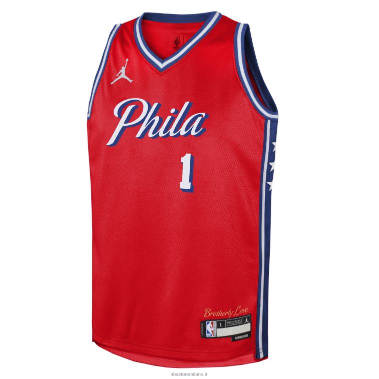 NBA 00F2L17123 Filadelfia 76ers james harden jordan maglia rossa swingman marca