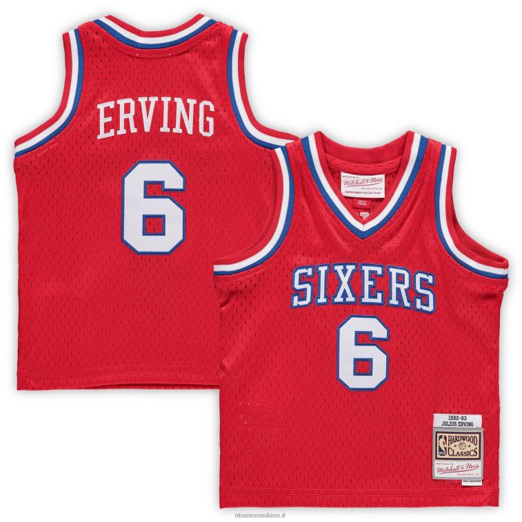 NBA 00F2L18437 philadelphia 76ers julius erving red hardwood classics maglia giocatore ritirato